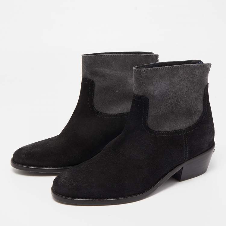 Pre Owned Zadig & Voltaire Black Suede Ankle Boots Size 36