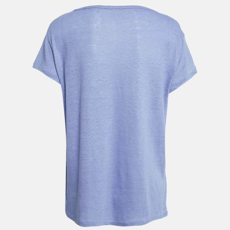 Pre Owned Zadig & Voltaire Blue Butterfly Print Jersey Meryl T-Shirt M