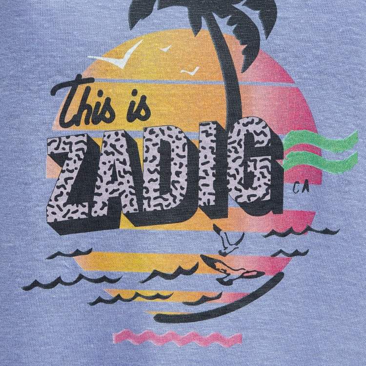 Pre Owned Zadig & Voltaire Blue Butterfly Print Jersey Meryl T-Shirt M