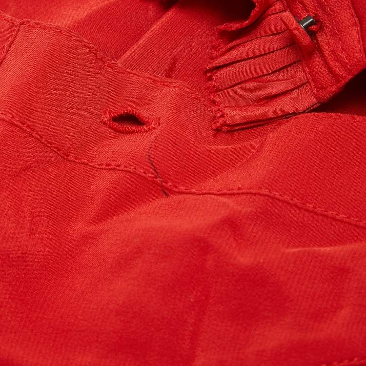 Pre Owned Zadig & Voltaire Red Silk Ruffled Taccora Blouse M