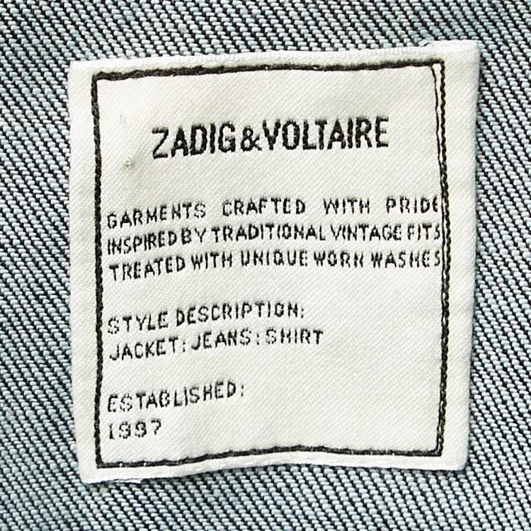 Pre Owned Zadig & Voltaire Blue Denim Button Front Jacket XL