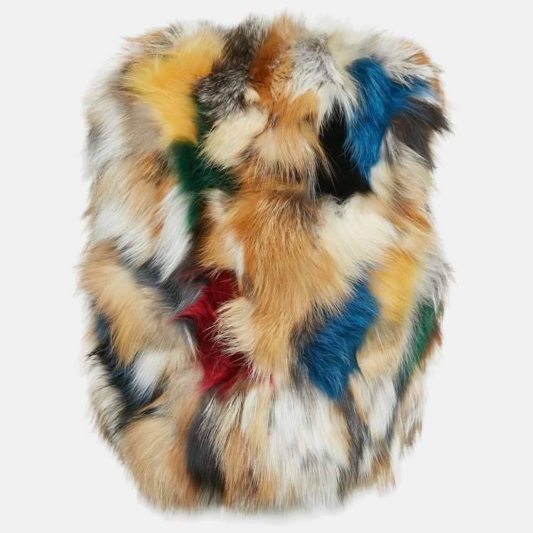 Pre Owned Zadig & Voltaire Multicolor Silver Fox Fur Fee Deluxe Waistcoat M