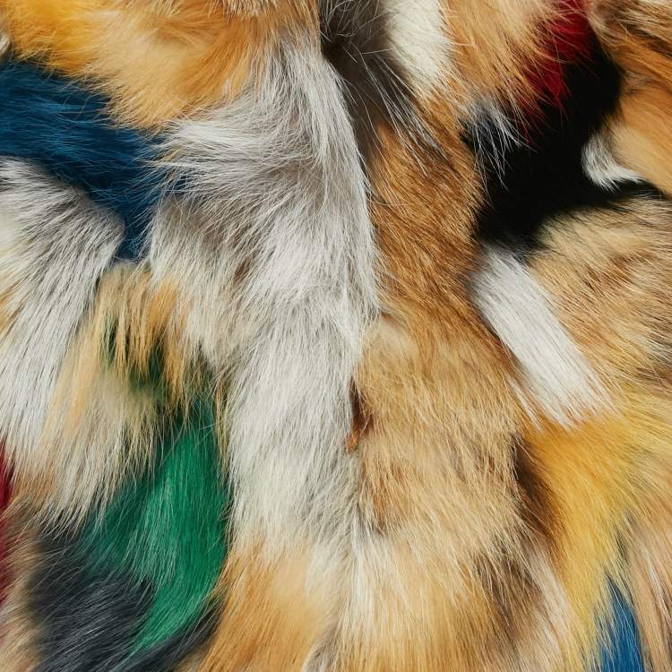 Pre Owned Zadig & Voltaire Multicolor Silver Fox Fur Fee Deluxe Waistcoat M
