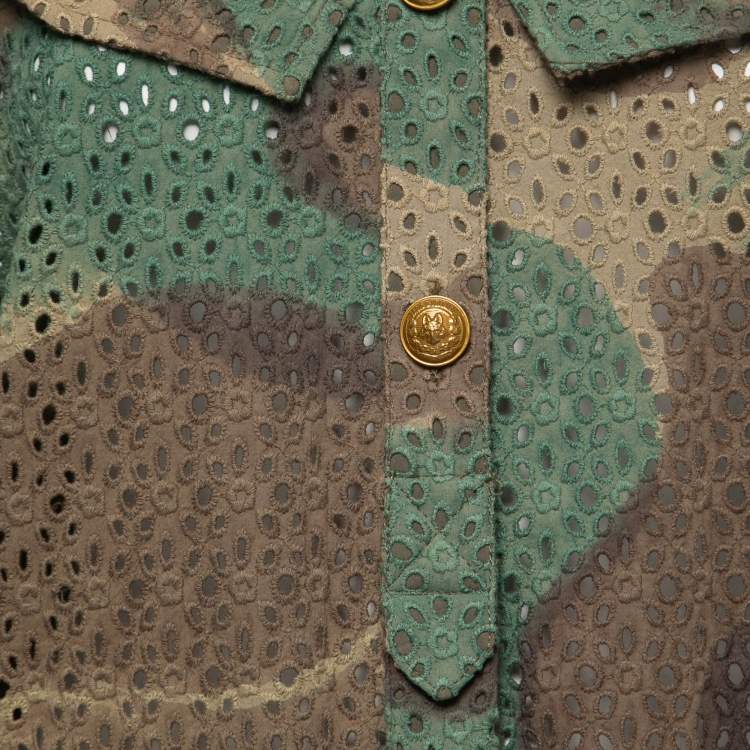 Pre Owned Zadig & Voltaire Green Camouflage Print Cotton Rafal Short Dress XS