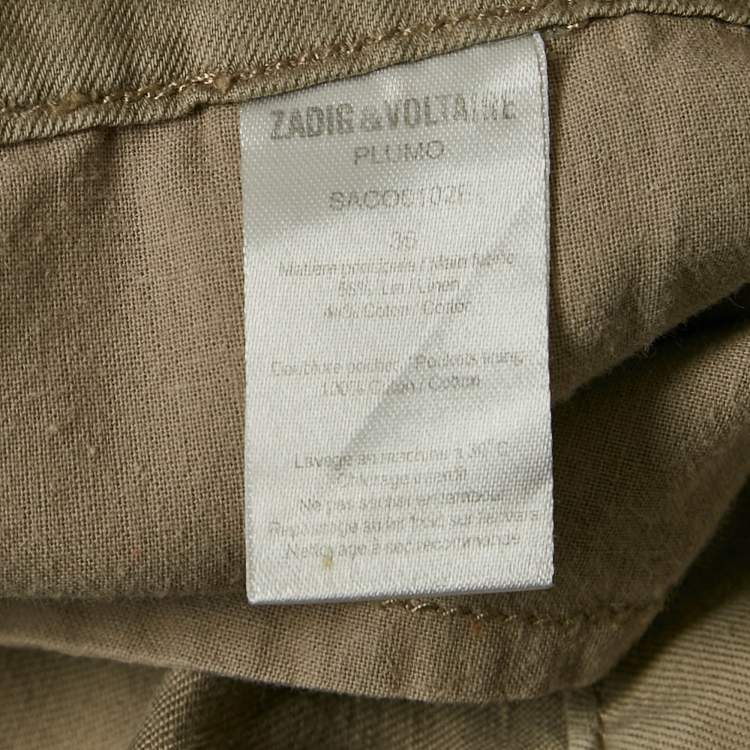 Pre Owned Zadig & Voltaire Beige Linen Blend Plumo Cropped Pants S