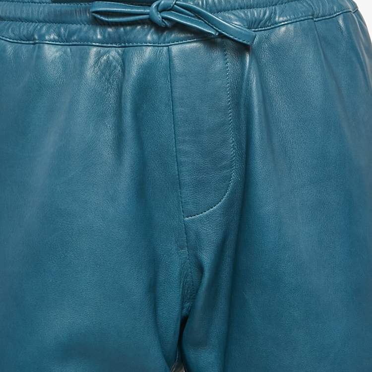 Pre Owned Zadig & Voltaire Blue Genuine Leather Parone Deluxe Pants M