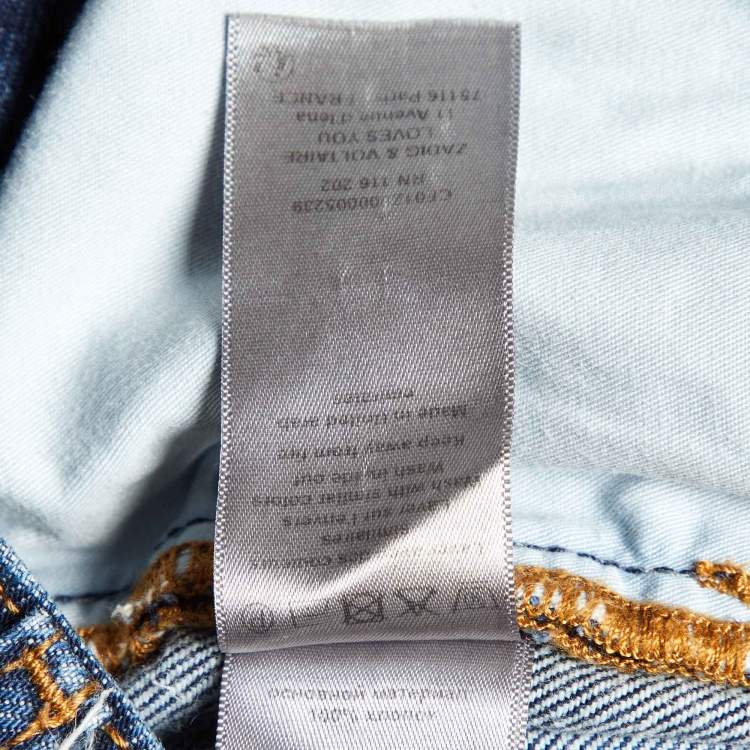 Pre Owned Zadig & Voltaire Defile Blue Denim Wide Leg Jeans M/Waist 31"