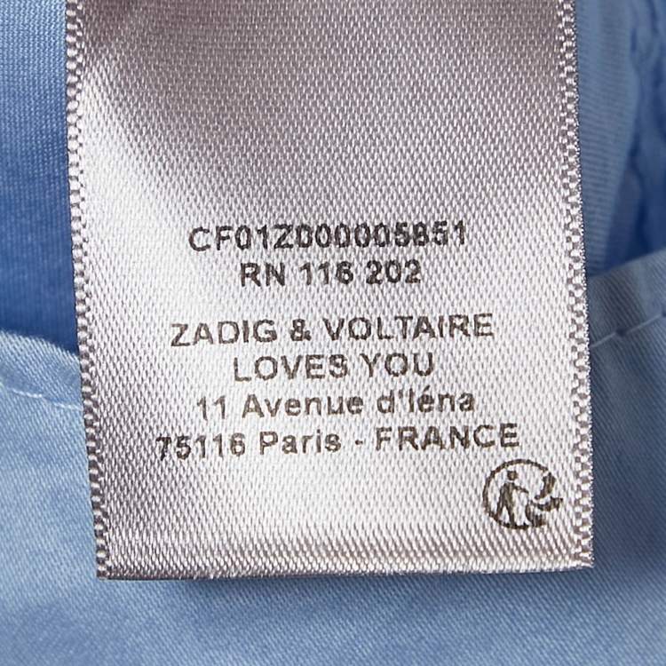 Pre Owned Zadig & Voltaire Blue Cotton Sydney Pop Eco Shirt L