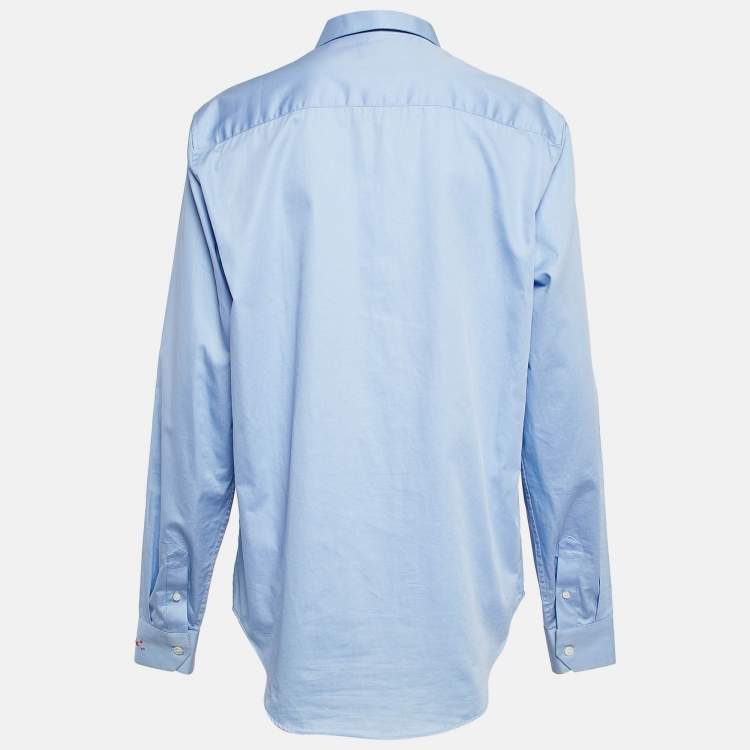 Pre Owned Zadig & Voltaire Blue Cotton Sydney Pop Eco Shirt L
