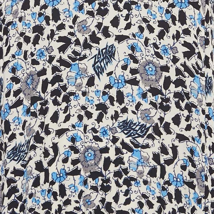 Pre Owned Zadig & Voltaire Blue Risty Floral Print Viscose Midi Dress M