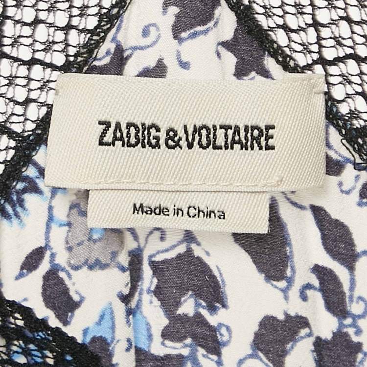 Pre Owned Zadig & Voltaire Blue Risty Floral Print Viscose Midi Dress M