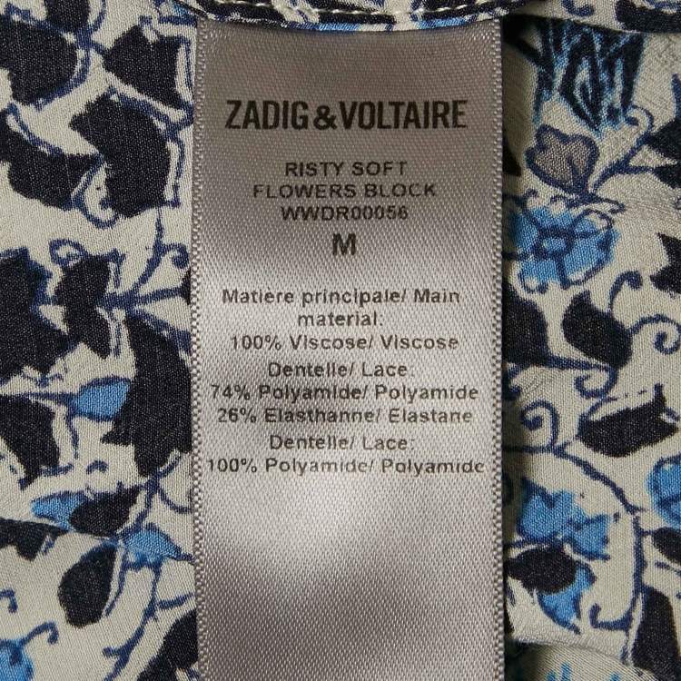 Pre Owned Zadig & Voltaire Blue Risty Floral Print Viscose Midi Dress M