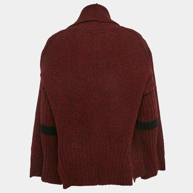 Pre Owned Zadig & Voltaire Red Merino Wool Open Front Mystic Cardigan S