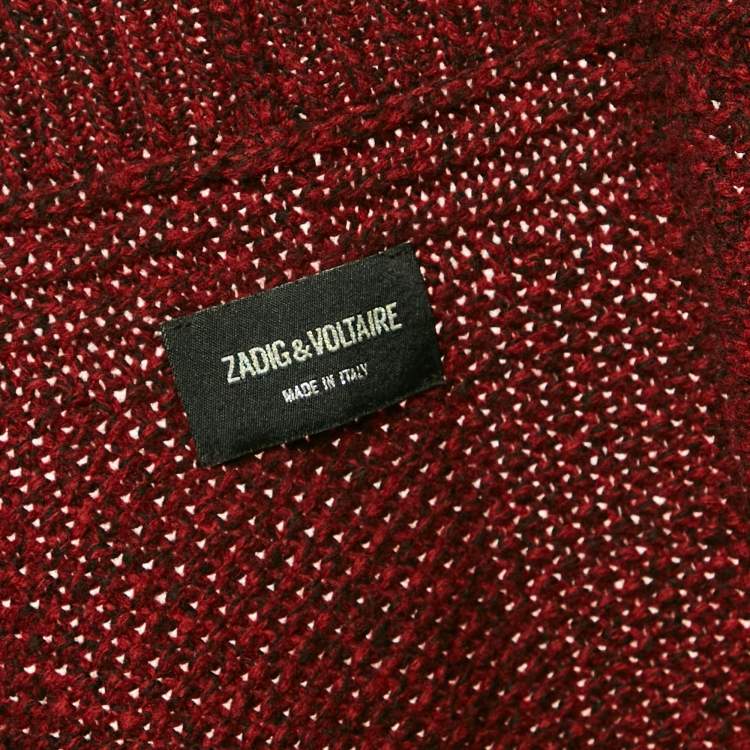 Pre Owned Zadig & Voltaire Red Merino Wool Open Front Mystic Cardigan S
