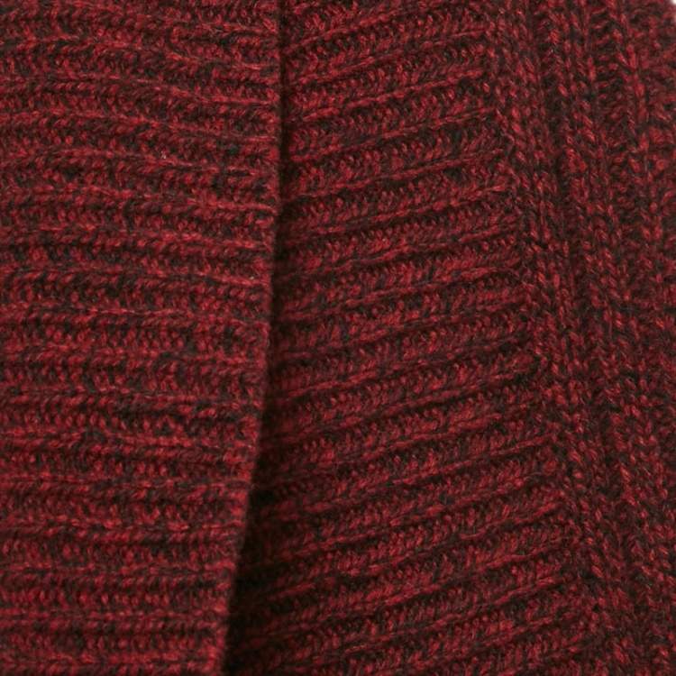 Pre Owned Zadig & Voltaire Red Merino Wool Open Front Mystic Cardigan S