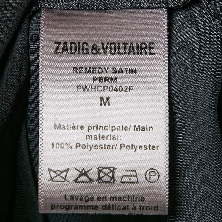 Pre Owned Zadig & Voltaire Black Perm Satin Back Waist Tie-Up Detail Remedy Maxi Dress M