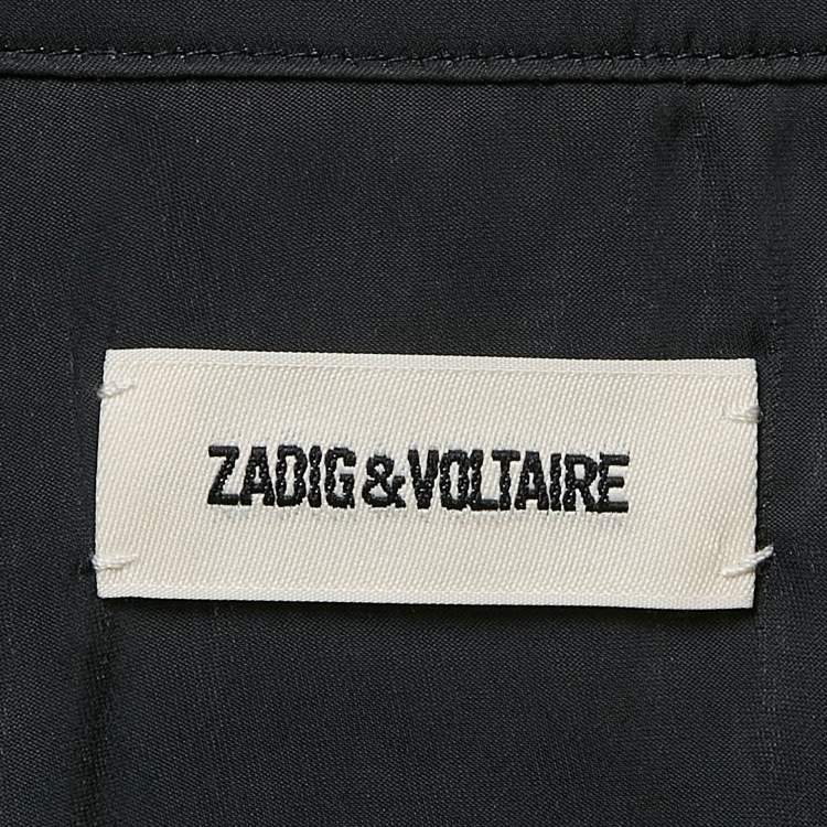 Pre Owned Zadig & Voltaire Black Perm Satin Back Waist Tie-Up Detail Remedy Maxi Dress M