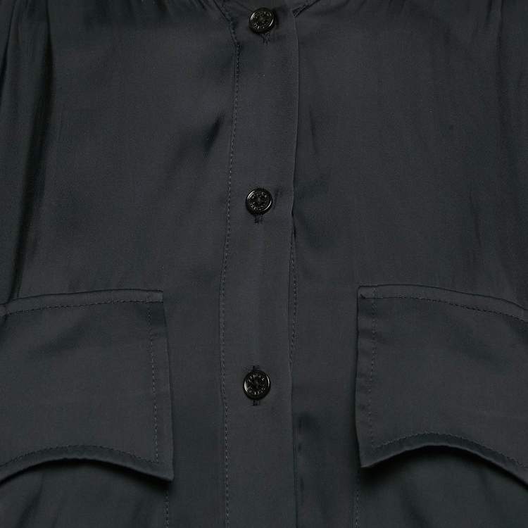 Pre Owned Zadig & Voltaire Black Perm Satin Back Waist Tie-Up Detail Remedy Maxi Dress M