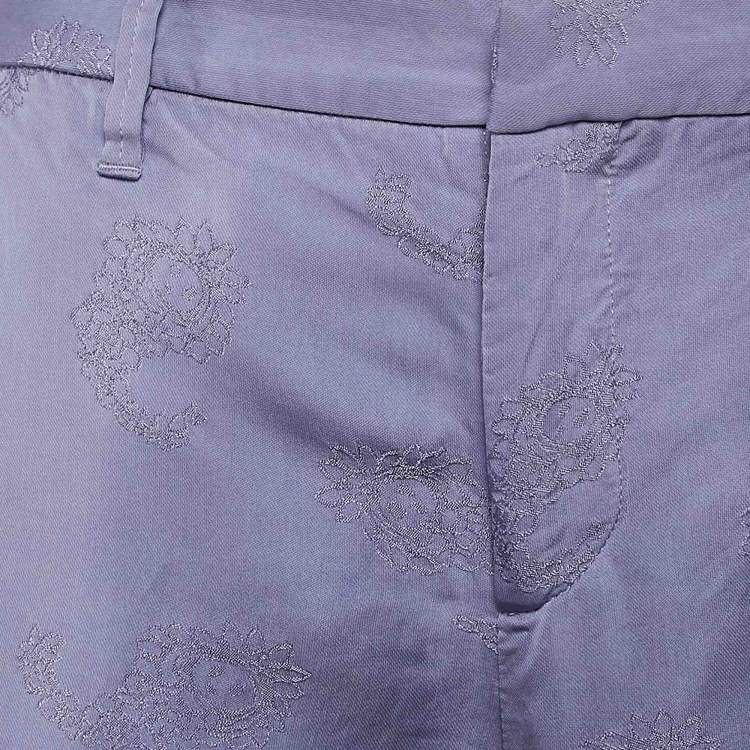 Pre Owned Zadig & Voltaire Lavender Floral Jacquard Trousers M