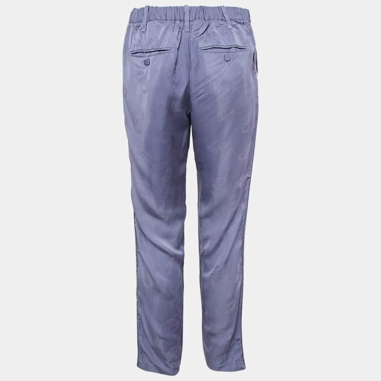 Pre Owned Zadig & Voltaire Lavender Floral Jacquard Trousers M