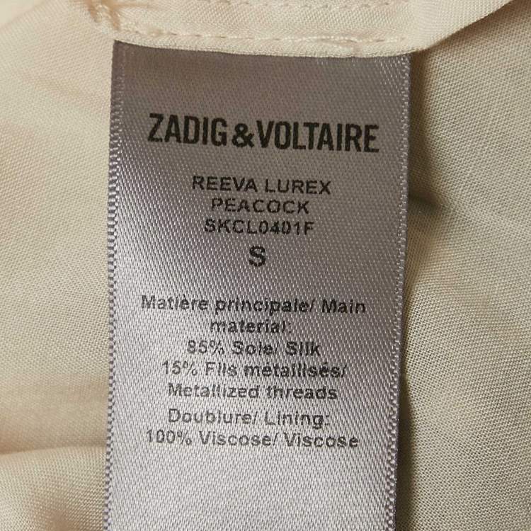مملوكة مسبقًا Zadig & Voltaire Multicolor Printed Silk Lurex Long Reeva Peacock Dress S