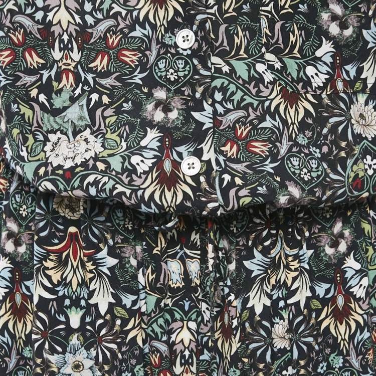 Pre Owned Zadig & Voltaire Black/Multicolor Floral Print Viscose Radial Kaleido Maxi Dress S