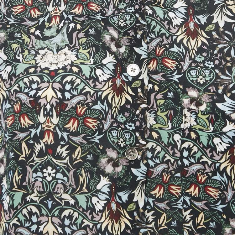 Pre Owned Zadig & Voltaire Black/Multicolor Floral Print Viscose Radial Kaleido Maxi Dress S