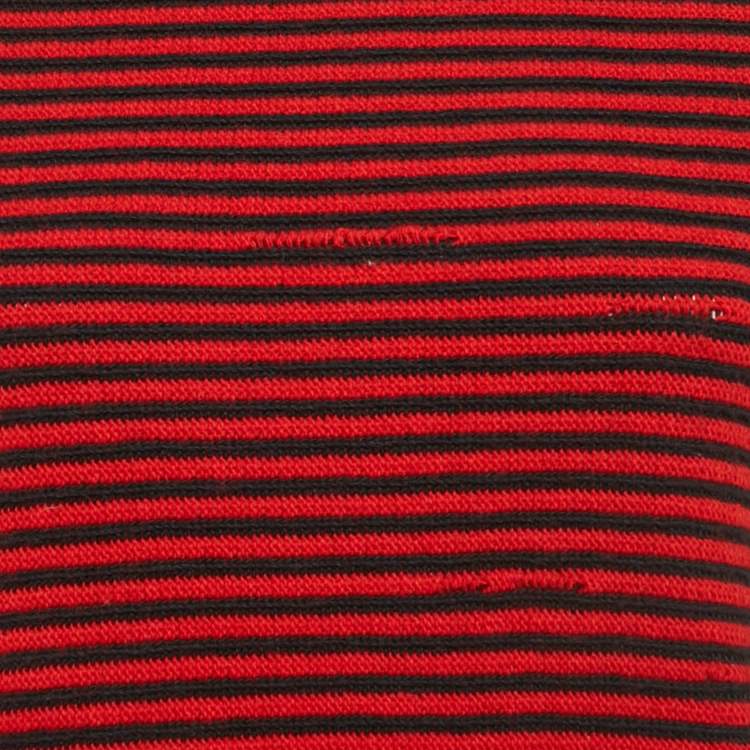 Pre Owned Zadig & Voltaire Red/Blue Stripe Wool Knit Crewneck Sweater XS