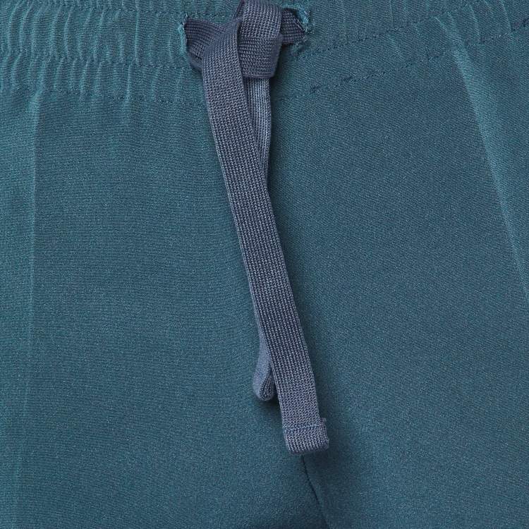 Pre Owned Zadig & Voltaire Teal Blue Crepe Lurex Trim Pomy Trousers S
