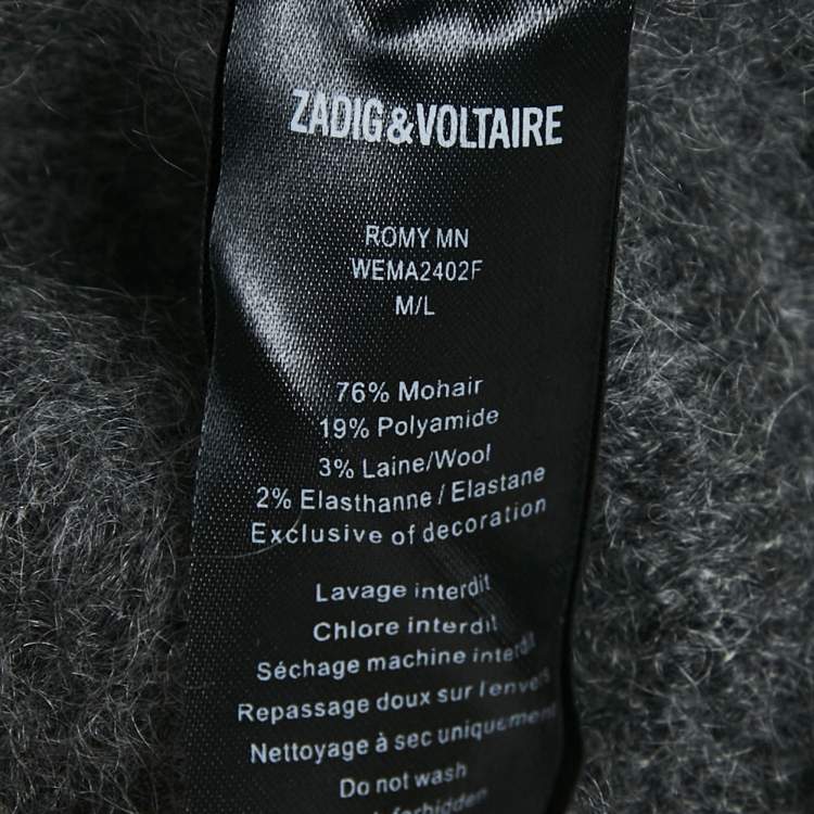 Pre Owned Zadig & Voltaire Green Mohair Wool Belted Romy Long Cardigan M/L