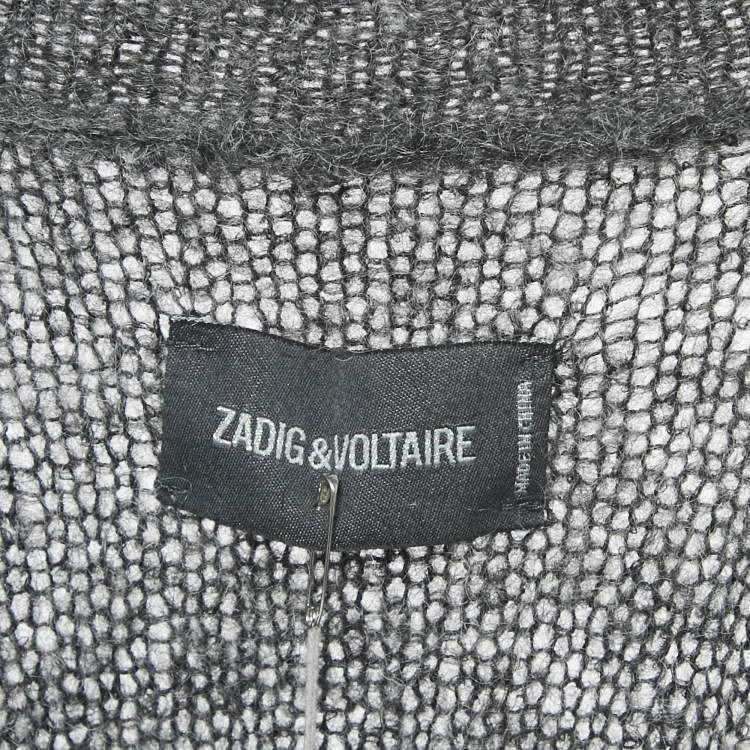 Pre Owned Zadig & Voltaire Green Mohair Wool Belted Romy Long Cardigan M/L