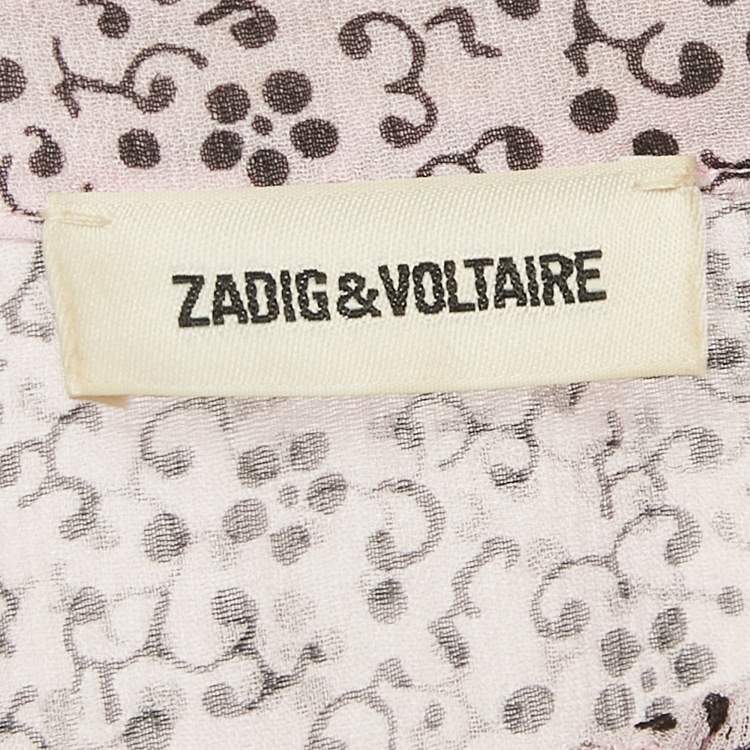Pre Owned Zadig & Voltaire Pink Printed Chiffon Rebbie Goa Mini Dress S
