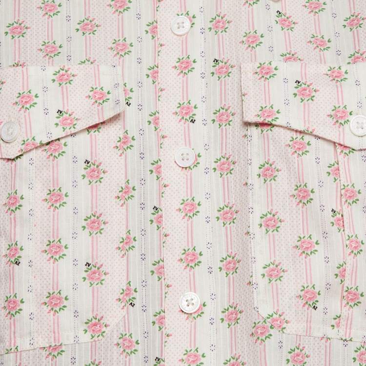 Pre Owned Zadig & Voltaire White Floral Print Cotton Catsy Jumpsuit M