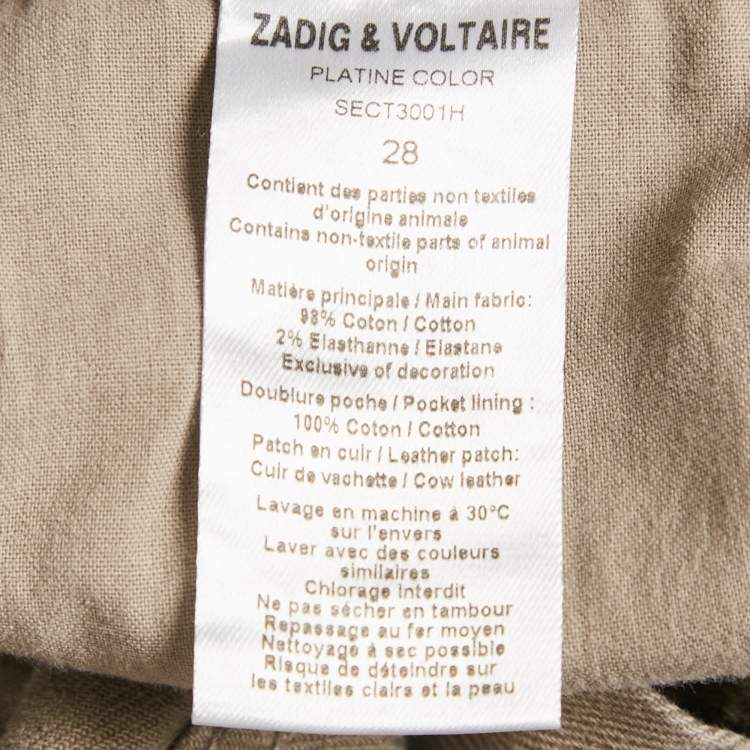Pre Owned Zadig & Voltaire Grey Denim Skinny Platine Jeans M Waist 29"