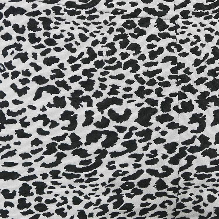 Pre Owned Zadig & Voltaire White/Black Leopard Jacquard Pharell Trousers M