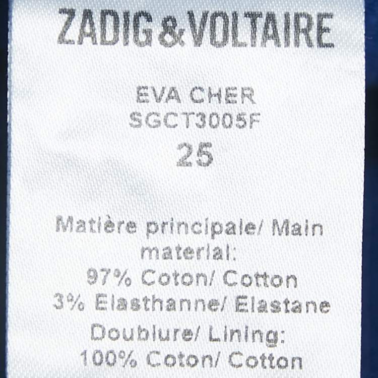 Pre Owned Zadig & Voltaire Blue Denim Eva Cher Jeans S Waist 25"