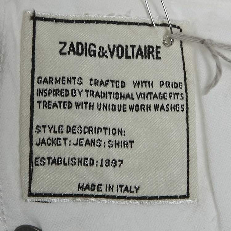 Pre Owned Zadig & Voltaire White Denim David Crop Jeans L Waist 31"