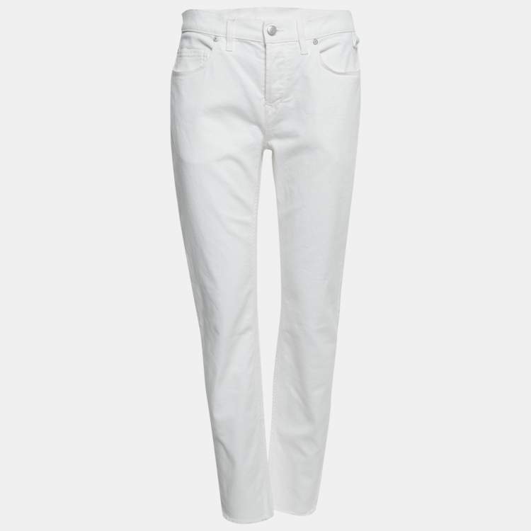 Pre Owned Zadig & Voltaire White Denim David Crop Jeans L Waist 31"