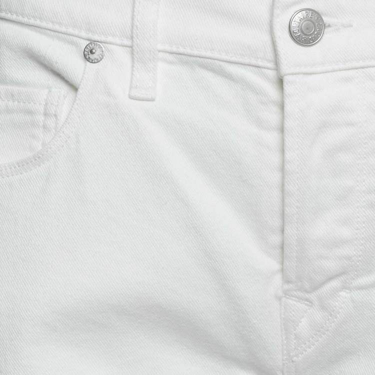 Pre Owned Zadig & Voltaire White Denim David Crop Jeans L Waist 31"