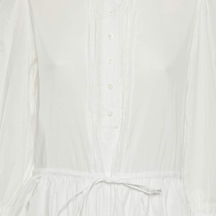 Pre Owned Zadig & Voltaire White Cotton Embroidered Mini Dress M