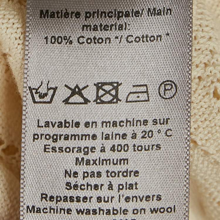 Pre Owned Zadig & Voltaire Cream Pointelle Knit Memphis Maxi Dress S