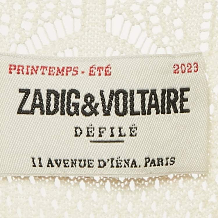 Pre Owned Zadig & Voltaire Cream Pointelle Knit Memphis Maxi Dress S