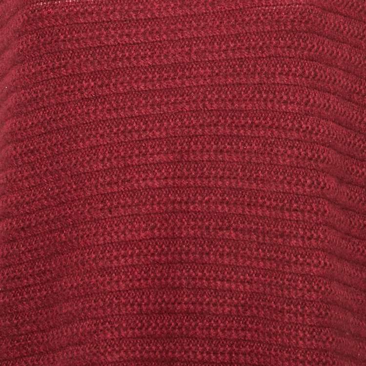 Pre Owned Zadig & Voltaire Deluxe Burgundy Cashmere Knit Athina Sweater One Size