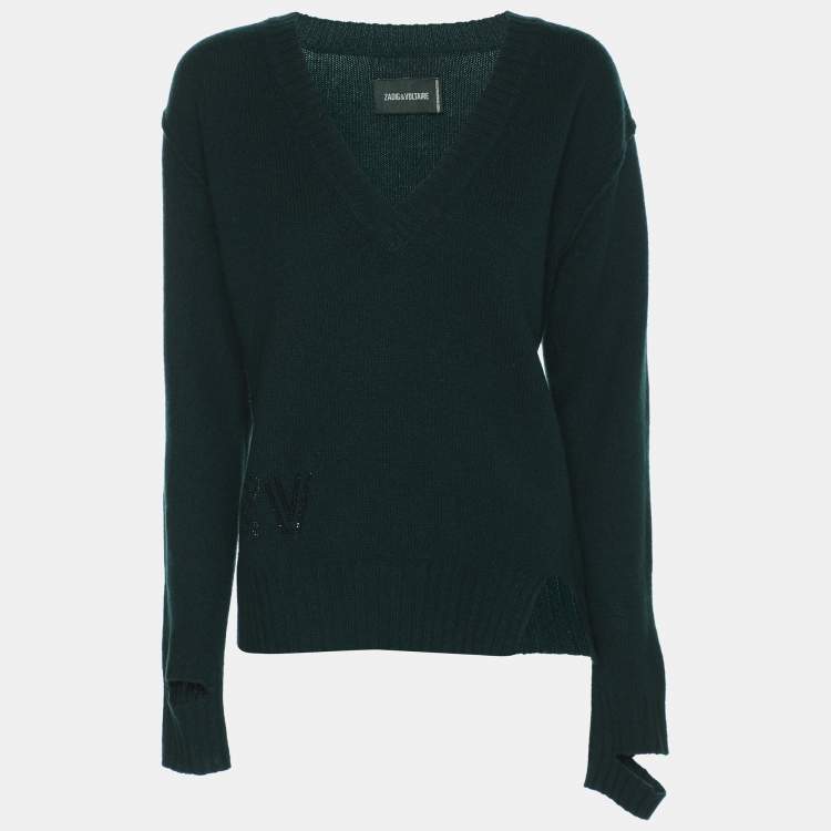Pre Owned Zadig & Voltaire Green Wool Knit Sweater XS