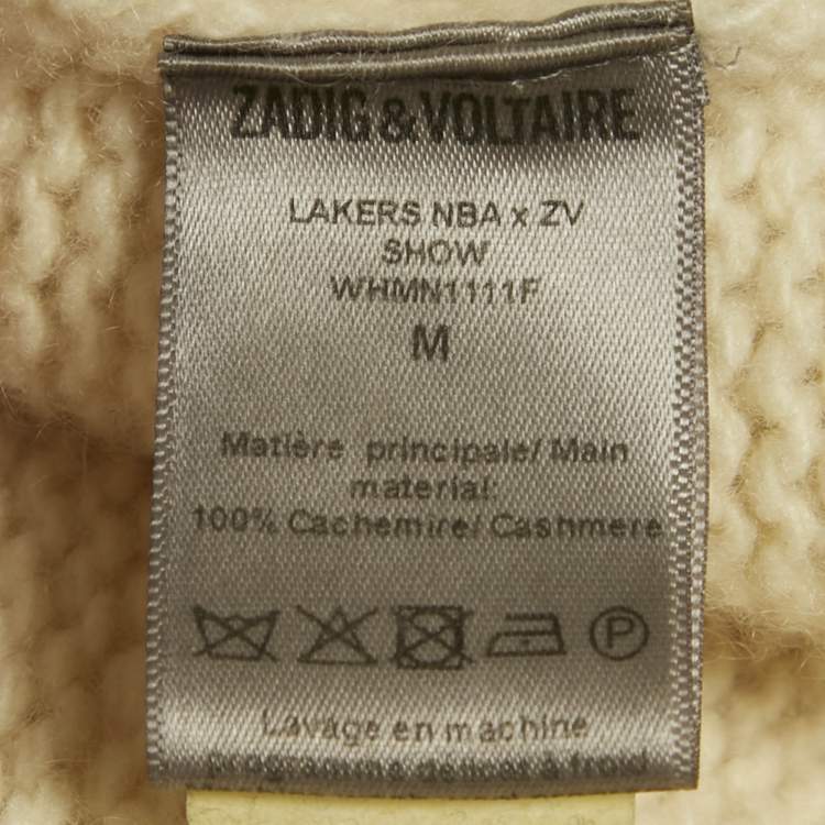Pre Owned Zadig & Voltaire Cream Wool Lakers Nba X Zv Jumper M