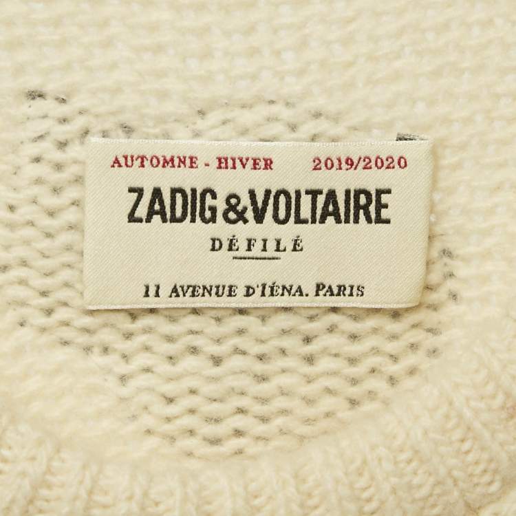Pre Owned Zadig & Voltaire Cream Wool Lakers Nba X Zv Jumper M