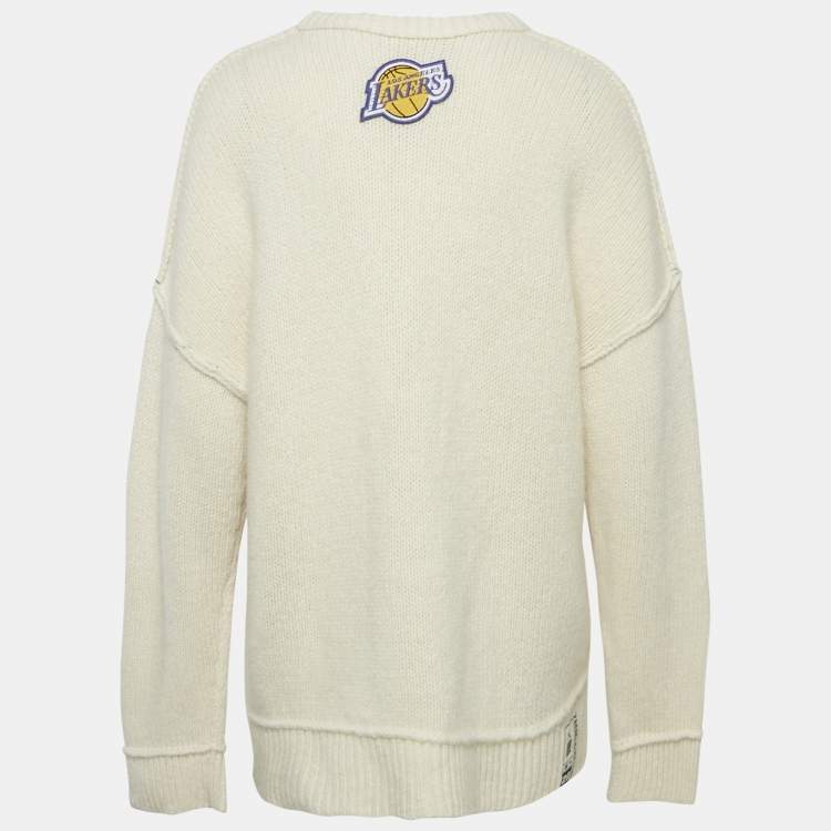 Pre Owned Zadig & Voltaire Cream Wool Lakers Nba X Zv Jumper M