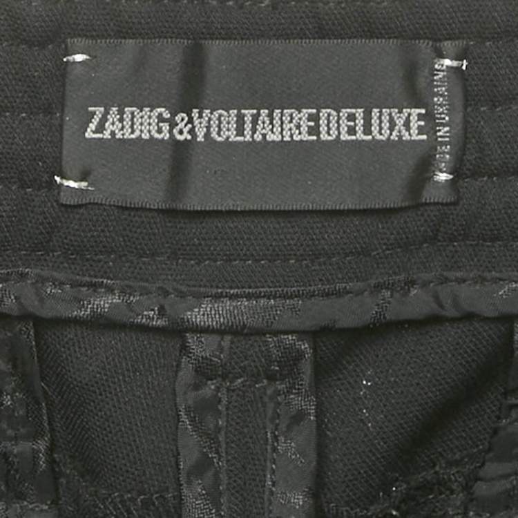 Pre Owned Zadig & Voltaire Deluxe Black Cotton Studded Pako Trousers S