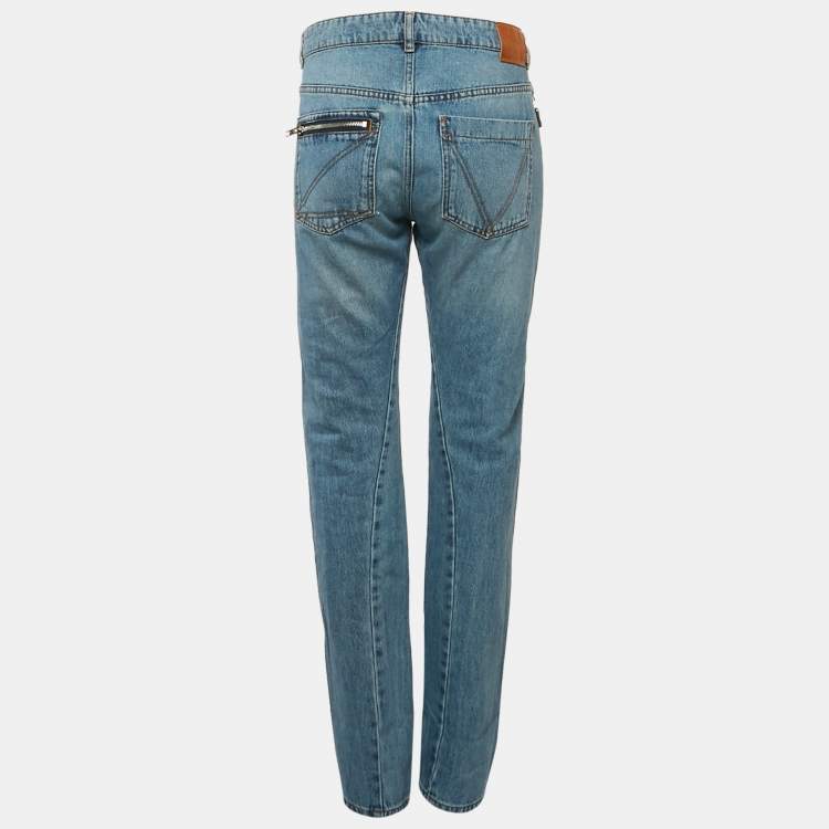 Pre Owned Zadig & Voltaire Blue Eria Denim Zip Detail Jeans M Waist 32"
