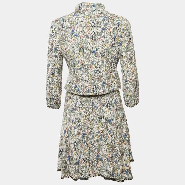 Pre Owned Zadig & Voltaire Multicolor Floral Printed Chiffon Mini Dress S